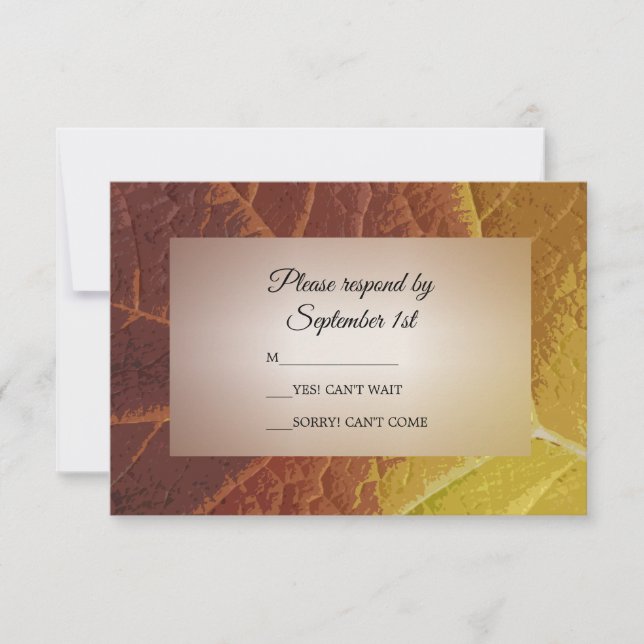 Couleurs de la feuille d'automne Mariage RSVP Cart (Devant)