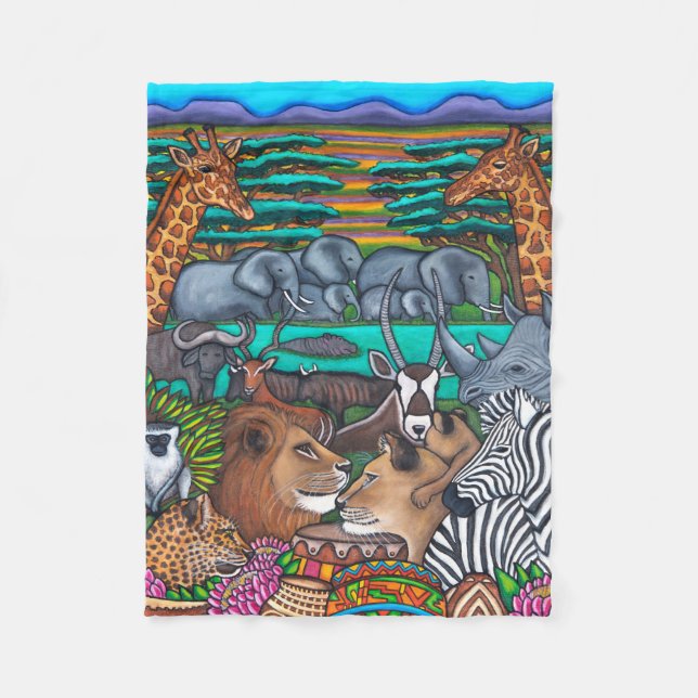 Couleurs de l'Afrique Couverture en polaire de 30  (Devant)
