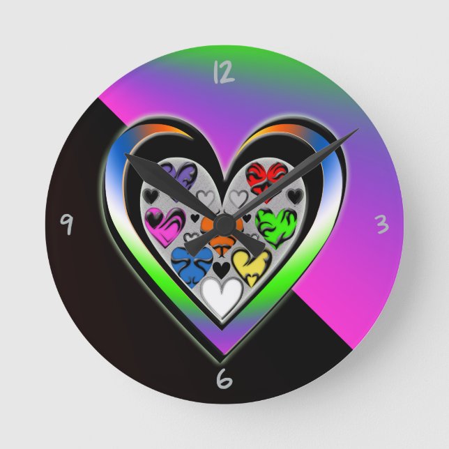 Couleurs de l'amour Horloge ronde (Recto)