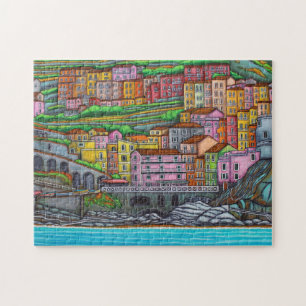 Couleurs de Manarola 11x14 Puzzle avec boîte cadea