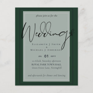 Couleurs de mariage de budget Vert Sauge Olive Inv