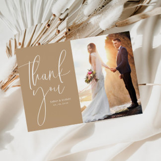 couleurs de terre mariage Merci carte photo