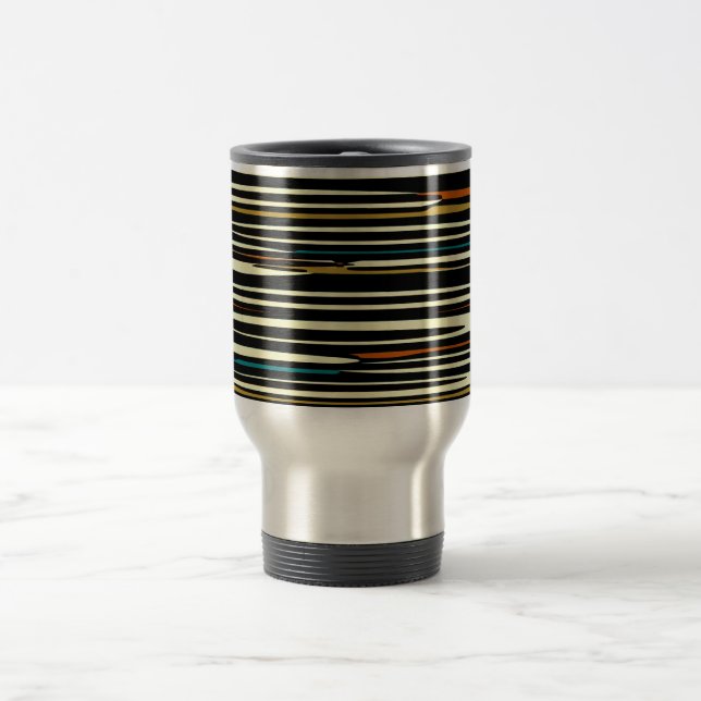 Couleurs de terre Stripey> Mugs de voyage (Centre)