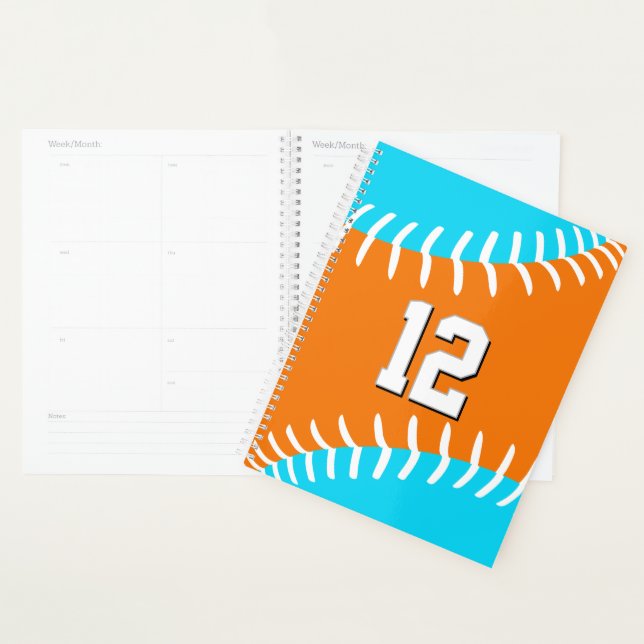 Couleurs d'équipe de baseball softball w numéro de (Devant avec enveloppe)