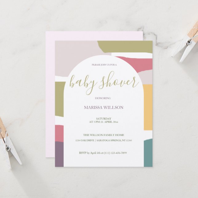 Couleurs d'été crémeuses Abstraites modernes (Devant/Arrière en situation)