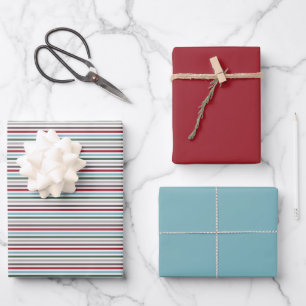 Couleurs d'hiver Enveloppement Papier Plat Set 12