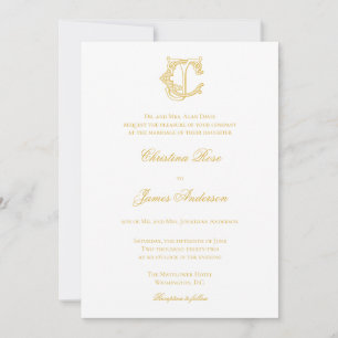 COULEURS ÉDITABLES CJ Monogram JC Logo Invitation