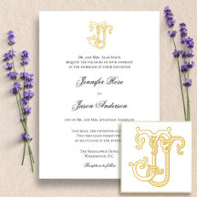 COULEURS ÉDITABLES JJ Monogram JJ Logo Invitation