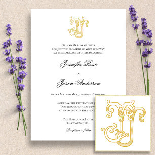 COULEURS ÉDITABLES JJ Monogram JJ Logo Invitation