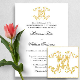 COULEURS ÉDITABLES MW Monogram WM Logo Invitation