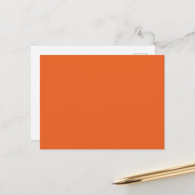 Couleurs éffrayantes - Carte postale orange profon (Devant/Arrière en situation)