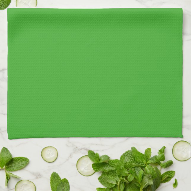 Couleurs éffrayantes - Serviette de cuisine verte (Plié)