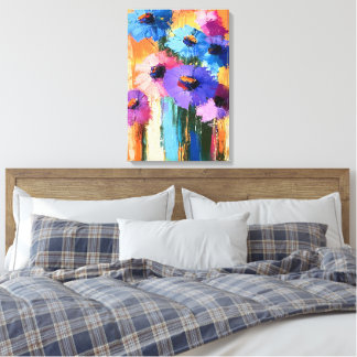 Couleurs florales - Abstrait floral sur toile