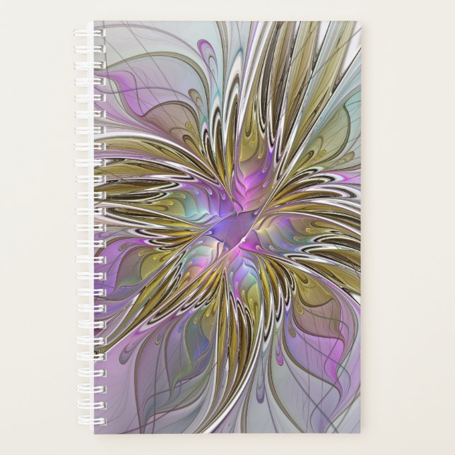 Couleurs Florales Abstraites Fractales Avec Rose & (Devant)