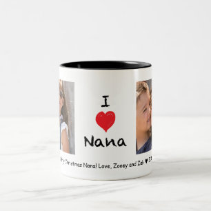 Couleurs J'aime la tasse personnalisable de photo de Nana 2