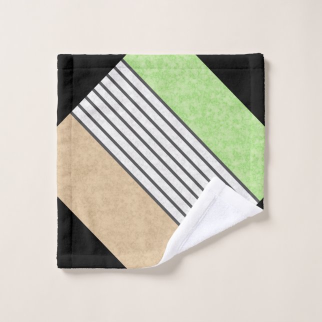 couleurs modernes Abstraites beige menthe vert bla (Gant de toilette)