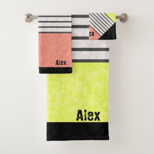 couleurs modernes Abstraites corail rose chaux ver