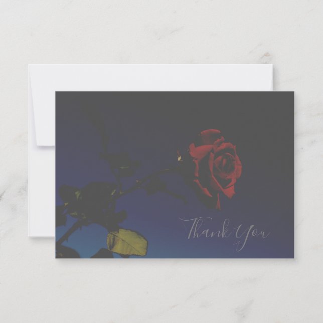 Couleurs pâles Carte Merci plat Rose rouge (Devant)