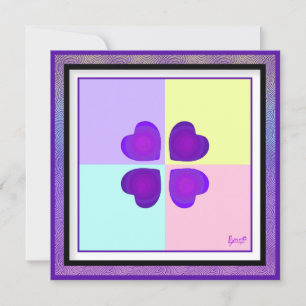 Couleurs pastel & coeurs violets battre carte blan