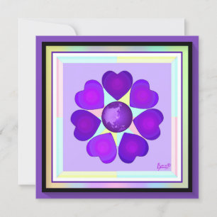 Couleurs pastel & coeurs violets battre carte blan