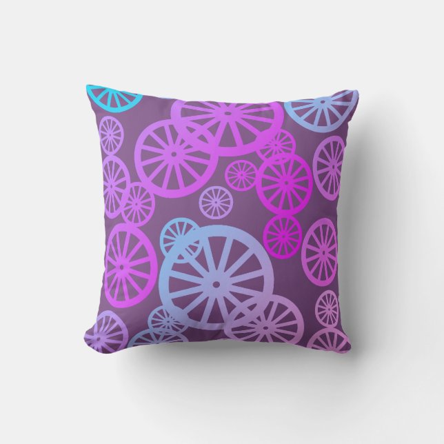 Couleurs pastel élégantes roues cercle Coussin (Recto)