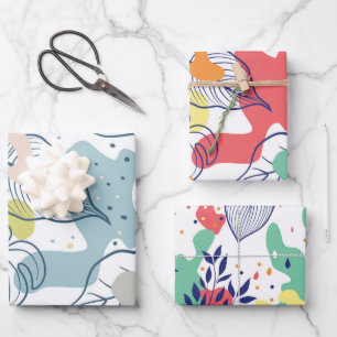 Couleurs pastel feuille et formes organiques motif