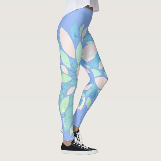 Couleurs pastel Joyeux Pétales violets Leggings (Droite)