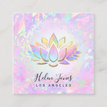couleurs pastel lotus carte de visite carré