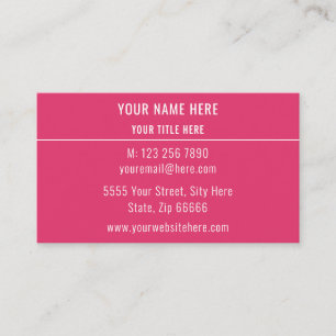 Couleurs Personnalisées Carte de visite Faites vot