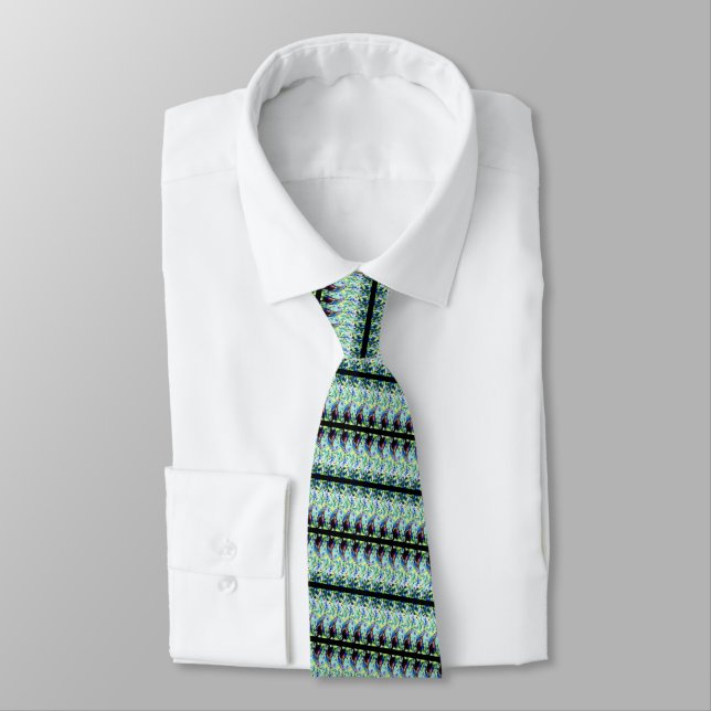 Couleurs personnalisées Cravate - Vert bleu avec n (Attaché)