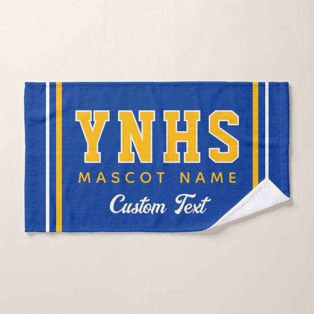 Couleurs personnalisées de l'école et initiales, e (Serviette à main)