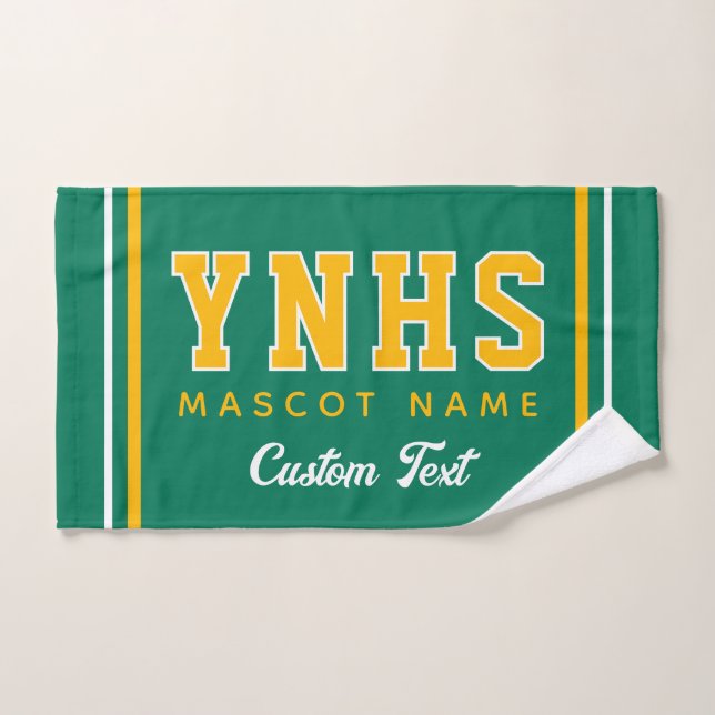 Couleurs personnalisées de l'école et initiales, e (Serviette à main)