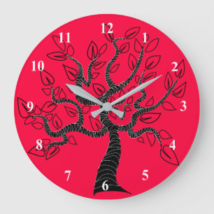 Couleurs personnalisées Horloge murale avec arbre