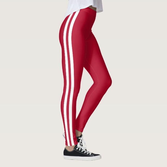 Couleurs personnalisées Leggings rouges Deux côtés (Droite)