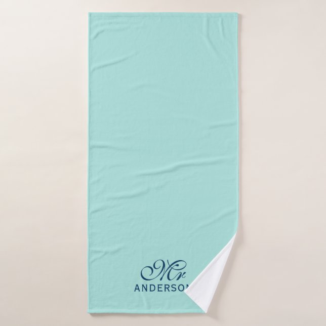Couleurs personnalisées modifiables Élégant Script (Serviette de bain)