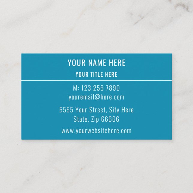 Couleurs personnalisées Polices Carte de visite vo (Devant)