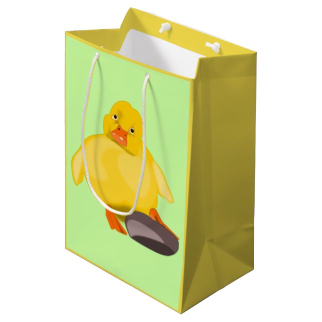 Couleurs personnalisées Sac cadeau Jaune Canard (Devant Angle)