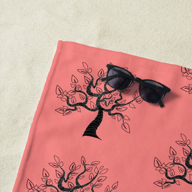 Couleurs personnalisées Serviette de plage avec ar (En situation)