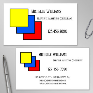 Couleurs primaires Carte de visite marketing créat