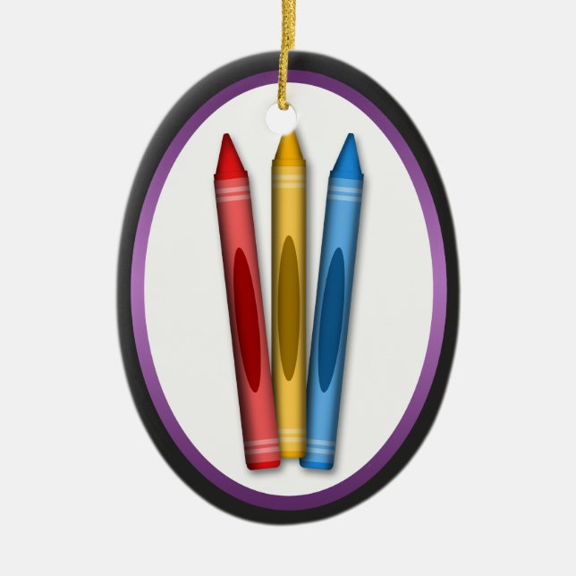 Couleurs primaires Crayons - Cadeau pour ornement  (Devant)