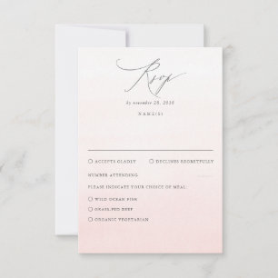 Couleurs rose douce Ombre Mariage dégradant RSVP