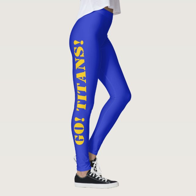 COULEURS SCOLAIRES Leggings Pom-pom girl Blue Gold (Droite)