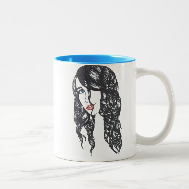 Couleurs Tasse 110z (blanc/bleu) 2 de Sharpie partout (Droit)