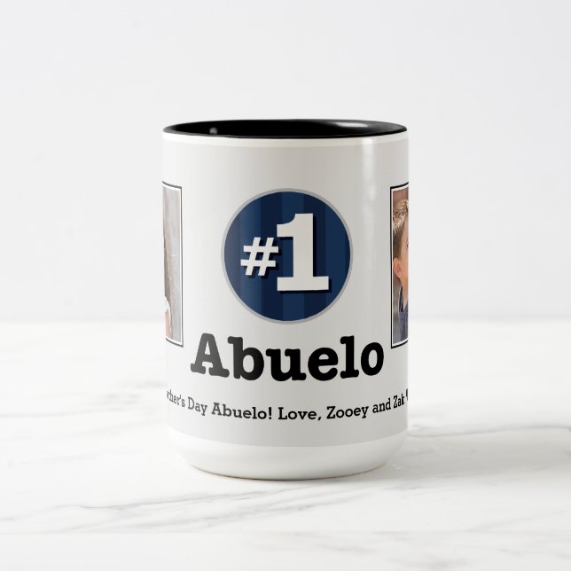 Couleurs Tasse de photo de coutume d'Abuelo 2 du numéro un (Centre)