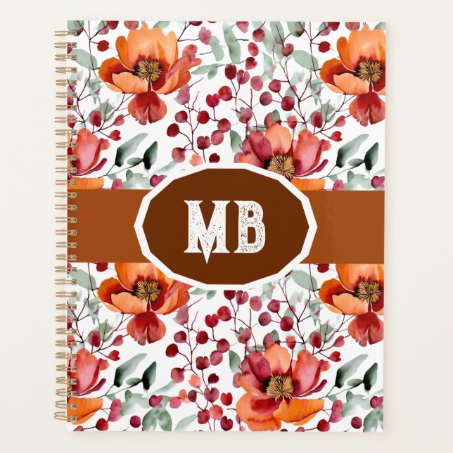 Couleurs terreuses, Monogramme de fleurs d'automne (Devant)