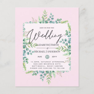 Couleurs Véritables VERDURE Moderne Budget Mariage