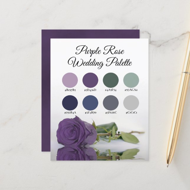 Couleurs violettes Rose Mariage Couleurs Palette S (Devant/Arrière en situation)