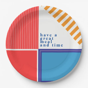 Couleurs vives, assiette de design graphique fin