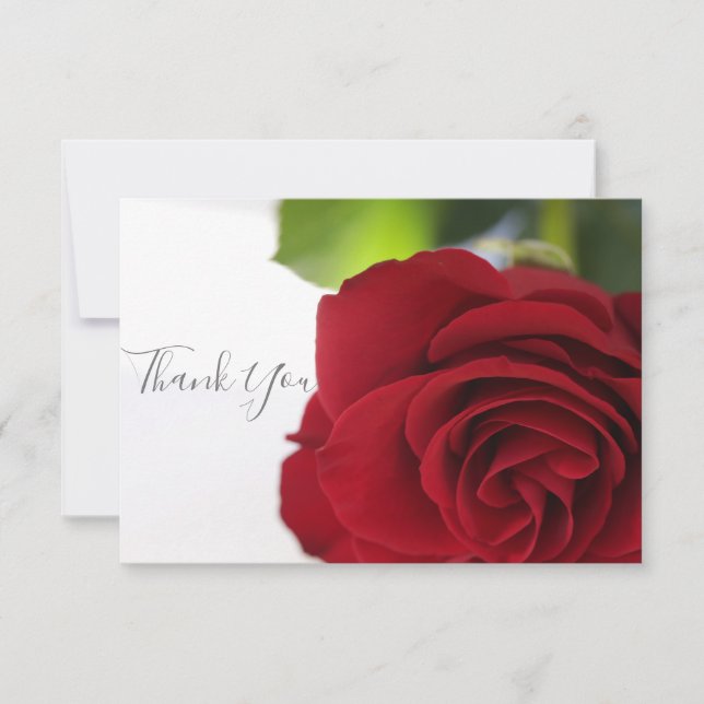 Couleurs vives Carte Merci plat Rose rouge (Devant)