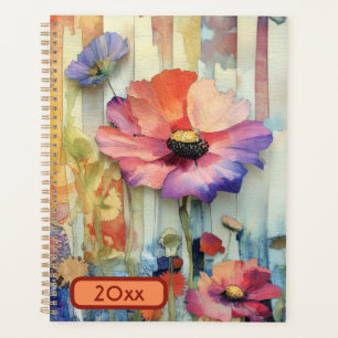 Couleurs vives Fleurs 20XX Spiral Planner